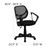 Flash Furniture WA-3074-BK-A-GG 250 Lb. Black Fabric Nylon Arms Swivel Task/Computer Chair