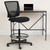 Flash Furniture GO-2100-GG 250 Lb. Black Mid-Back Design Ergonomic Swivel Drafting Stool