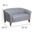 Flash Furniture 111-2-GY-GG Gray LeatherSoft with Cherry Stained Wood Feet Hercules Imperial Series Reception Loveseat