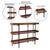 Flash Furniture JN-2542B3-GG 47.25" W x 13" D x 35" H Black Powder Coated Metal Frame Finish Mayfair Storage Shelf