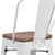 Flash Furniture CH-31320-24GB-YL-WD-GG White Metal Curved Back With Vertical Slat Bistro Style Counter Height Bar Stool