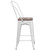Flash Furniture CH-31320-24GB-YL-WD-GG White Metal Curved Back With Vertical Slat Bistro Style Counter Height Bar Stool