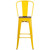 Flash Furniture CH-31320-30GB-YL-WD-GG Yellow Metal Curved Back With Vertical Slat Bistro Style Bar Stool