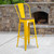 Flash Furniture CH-31320-30GB-YL-WD-GG Yellow Metal Curved Back With Vertical Slat Bistro Style Bar Stool
