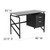 Flash Furniture NAN-WK-036-GG 46" W x 22.5" D x 30" H Black Tempered Glass Top Computer Desk