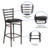 Flash Furniture XU-DG697BLAD-CLR-BAR-BLKV-GG Metal Back Ladder With Black Vinyl Seat Hercules Series Restaurant Bar Stool