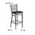 Flash Furniture XU-DG697BLAD-CLR-BAR-BLKV-GG Metal Back Ladder With Black Vinyl Seat Hercules Series Restaurant Bar Stool