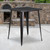 Flash Furniture CH-51040-40-BQ-GG Black and Antique Gold Square Brace Underneath Top Table