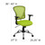 Flash Furniture H-8369F-GN-GG 250 Lb. Green Fabric Nylon Arms Swivel Task/Office Chair