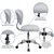 Flash Furniture H-2376-F-WHT-GG 250 Lb. White Fabric Armless Swivel Task Chair