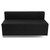 Flash Furniture ZB-803-850-SET-BK-GG Black LeatherSoft UpholsteryWith Brushed Stainless Steel Base Modular Hercules Alon Series Reception Configuration