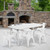 Flash Furniture ET-CT005-6-70-WH-GG White Steel Rectangular Table Set with 6 Chairs