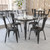 Flash Furniture CH-51040-29-BK-GG Black Square Metal Brace Underneath Top Table