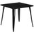 Flash Furniture CH-51040-29-BK-GG Black Square Metal Brace Underneath Top Table
