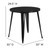 Flash Furniture CH-51090-29-BK-GG Black Round Metal Brace Underneath Top Table