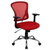 Flash Furniture H-8369F-RED-GG 250 Lb. Red Fabric Nylon Arms Swivel Task/Office Chair