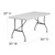 Flash Furniture RB-3060-GG 260 Lbs. Ranite White Plastic Table Top Rectangular Folding Table