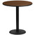 Flash Furniture XU-RD-42-WALTB-TR24B-GG Walnut Laminate Round Top PVC T-Mold Edge Table