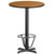 Flash Furniture XU-RD-30-NATTB-T2222B-3CFR-GG Natural Laminate Round Top PVC T-Mold Edge Table