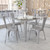Flash Furniture CH-51050-29-SIL-GG Silver Square Metal Brace Underneath Top Table