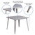 Flash Furniture CH-51050-29-SIL-GG Silver Square Metal Brace Underneath Top Table