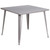 Flash Furniture CH-51050-29-SIL-GG Silver Square Metal Brace Underneath Top Table