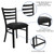Flash Furniture XU-DG694BLAD-BLKV-GG Hercules Series Restaurant Chair Black Ladder Back Metal With Black Vinyl Seat