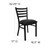 Flash Furniture XU-DG694BLAD-BLKV-GG Hercules Series Restaurant Chair Black Ladder Back Metal With Black Vinyl Seat