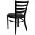 Flash Furniture XU-DG694BLAD-BLKV-GG Hercules Series Restaurant Chair Black Ladder Back Metal With Black Vinyl Seat