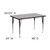 Flash Furniture XU-A2448-REC-GY-T-A-GG 48"W x 24"D x 30-1/8" Adjustable Height Gray Laminate Top Rectangular Activity Table