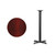 Flash Furniture XU-RD-24-MAHTB-T2222B-GG Mahogany Laminate Round Top PVC T-Mold Edge Table