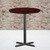Flash Furniture XU-RD-36-MAHTB-T3030B-GG Mahogany Laminate Round Top PVC T-Mold Edge Table