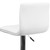 Flash Furniture CH-92023-1-WH-GG 17-5/8" Dia. Swivel Bar Stool Modern White Vinyl Adjustable With Back And Chrome Pedestal Base