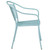 Flash Furniture CO-3-SKY-GG Sky Blue Steel with Arms Curved Round Back and Seat Patio Stacking Armchair