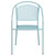 Flash Furniture CO-3-SKY-GG Sky Blue Steel with Arms Curved Round Back and Seat Patio Stacking Armchair