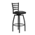 JMC Furniture BOGGS BARSTOOL VINYL Black Powder Coat Finish Vinyl Seat Metal Frame Ladder Back Boggs Swivel Barstool