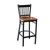 JMC Furniture COBRA BARSTOOL WOOD Black Powder Coat Finish Wood Seat Metal Frame Slat Back Cobra Barstool