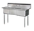 Blue Air BS3-18-12/N 60" W x 24" D x 44.5" H 3 Compartments Stainless Steel Legs Adjustable Feet Sink