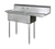 Blue Air BS2-18-12/R 57" W x 24" D x 44.5" H 2 Compartments Stainless Steel Legs Adjustable Feet Sink