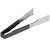 Vollrath 4790920 9 1/2" Black Ergonomic Antimicrobial Kool Touch Handle Gripper Teeth Flattened Ends Springless Stainless Steel One-Piece VersaGrip Tongs