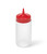 Vollrath 4916-1302 16 Oz. Clear Bottle with Red Cap Polyethylene Wide Mouth Molded In Ounce Markings Traex Color-Mate Squeeze Bottle Dispenser