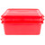 Vollrath 1535-C02 5" Drain 7" Box & Snap-on Lid Red Polypropylene Traex Color-Mate Food Storage Box Combo