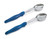 Vollrath 6412230 2 Oz. Stainless Steel Nylon Handle Coded Blue Heavy Duty Solid Oval Bowl Spoodle