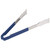 Vollrath 4791230 12" Blue Ergonomic Antimicrobial Kool Touch Handle Gripper Teeth Flattened Ends Springless Stainless Steel One-Piece VersaGrip Tongs