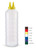 Vollrath 2224-1308 24 Oz. Clear Bottle with Yellow Cap Standard Traex Twin Tip Squeeze Bottle Dispenser