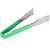 Vollrath 4790970 9 1/2" Green Ergonomic Antimicrobial Kool Touch Handle Gripper Teeth Flattened Ends Springless Stainless Steel One-Piece VersaGrip Tongs