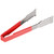 Vollrath 4790940 9 1/2" Red Ergonomic Antimicrobial Kool Touch Handle Gripper Teeth Flattened Ends Springless Stainless Steel One-Piece VersaGrip Tongs
