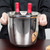 Vollrath 47625 9.88" Diameter 9.13" H Stainless Double Bottle Bucket Mirror Outside Satin Inside Finish Imported Wine Bucket with Side Knob Handles