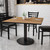 Flash Furniture XU-WALTB-4242-TR24-GG Walnut Laminate Finish With Cast Iron Columns With Black Powder Coated Finish Square Dining Height Table
