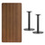 Flash Furniture XU-WALTB-3060-TR18-GG 60"W x 30"D Rectangular Dining Height Table with Walnut Laminate Finish and Cast Iron Columns